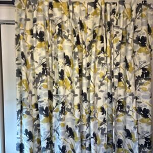 2 Waverly Home Classics Rod Pocket Panel Leaf Storm Linen Graphite Approx 50x70"